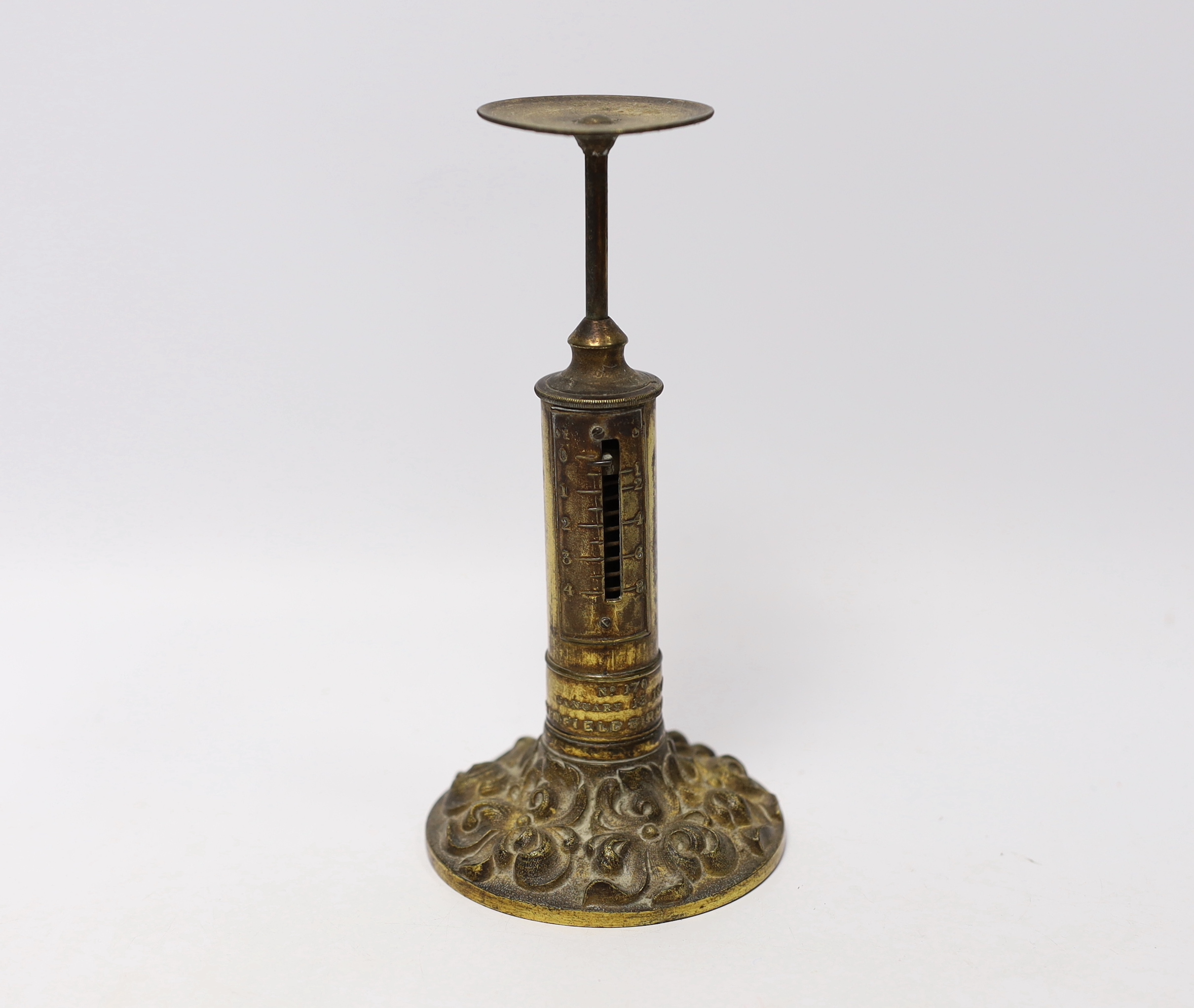 A Winfield 'candlestick' postal scale, 16.5cm